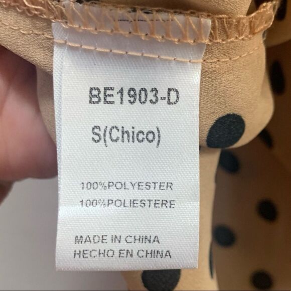 Papermoon Polka Dots Keyhole Back Petal Sleeves Top - Picture 6 of 6